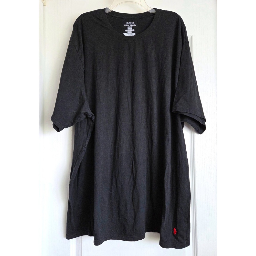 Polo Ralph Lauren Mens 3XT Big & Tall Black Short Sleeve T-Shirt Red Pony Logo